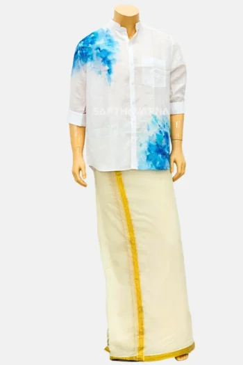 Mammootty-Inspired Hand-Painted Linen Cotton Shirt