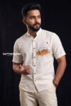 Hand Painted Khadi Shirt Off White