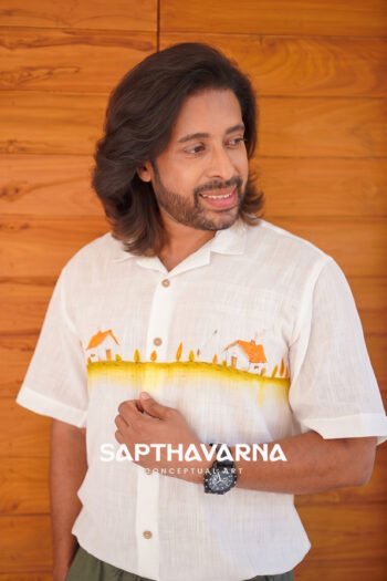 Golden Field Handpainted Khadi cotton Shirt