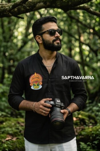 Hand Painted Shirt, Kathakali Shirt, Khadi Shirt, Black Khadi Shirt, Kerala Shirt, Kerala Art Shirt, Kathakali Art, Handcrafted Shirt, Pure Khadi Cotton, Men's Ethnic Shirt, Onam Shirt, Festival Wear, Kerala Heritage, Cultural Shirt, Artisan Clothing, Handmade Fashion, Premium Khadi Shirt, Sapthavarna, Kerala Handicraft, Traditional Kerala Wear