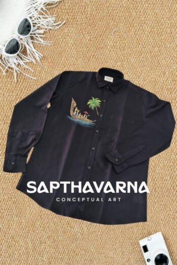 Hand-Painted Kerala Boat Khadi Shirt