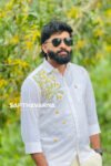 Hand painted floral premium semi linen shirt for men