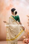 Onam special Oolakkuda hand-painted Kerala saree with golden Kasavu border