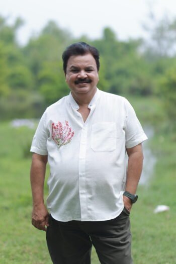 Off-White Khadi Shirt with Hand Embroidery